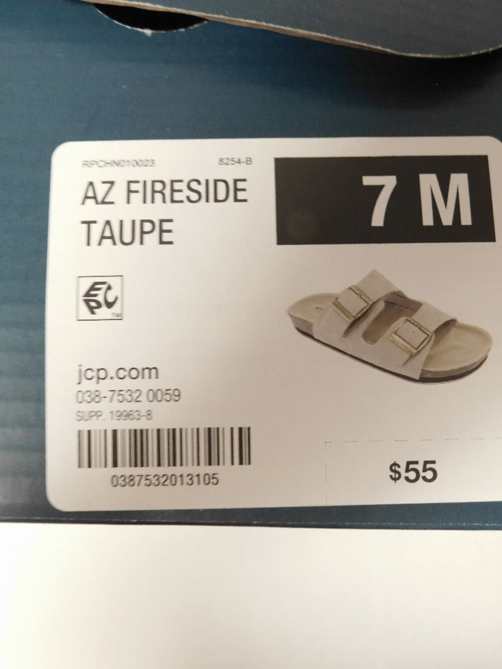 ARIZONA JEAN CO Taupe Double Buckle Slide Sandals Faux Leather Beachy Casual 7 - Picture 12 of 12